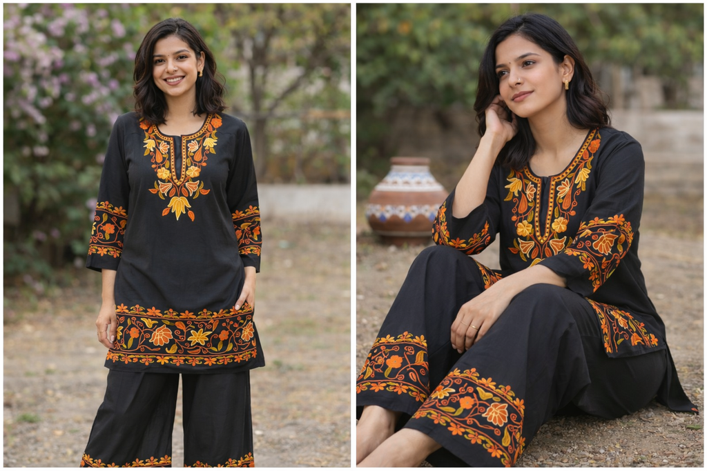 Cotton Aari Embroidered Set